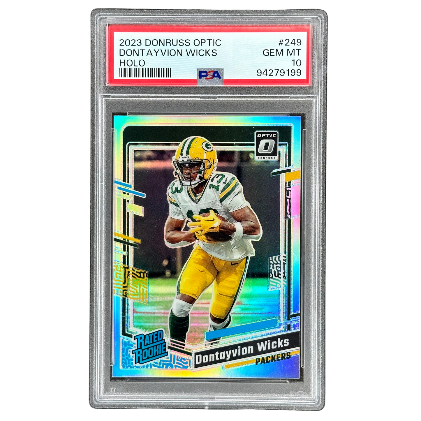 Dontayvion Wicks 2023 Optic Holo RC Rookie Card PSA 10 #249