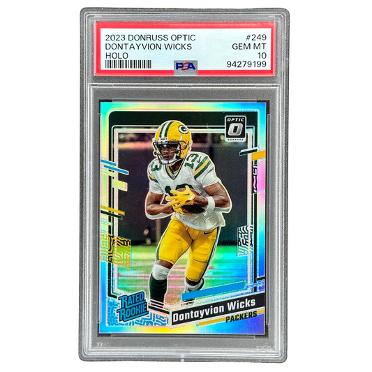 Dontayvion Wicks 2023 Optic Holo RC Rookie Card PSA 10 #249