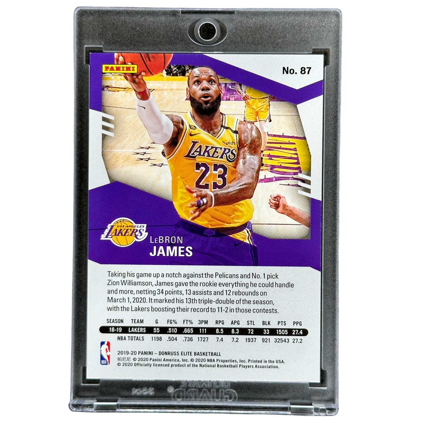 Lebron James 2019 Elite Aspirations 28/77 #87