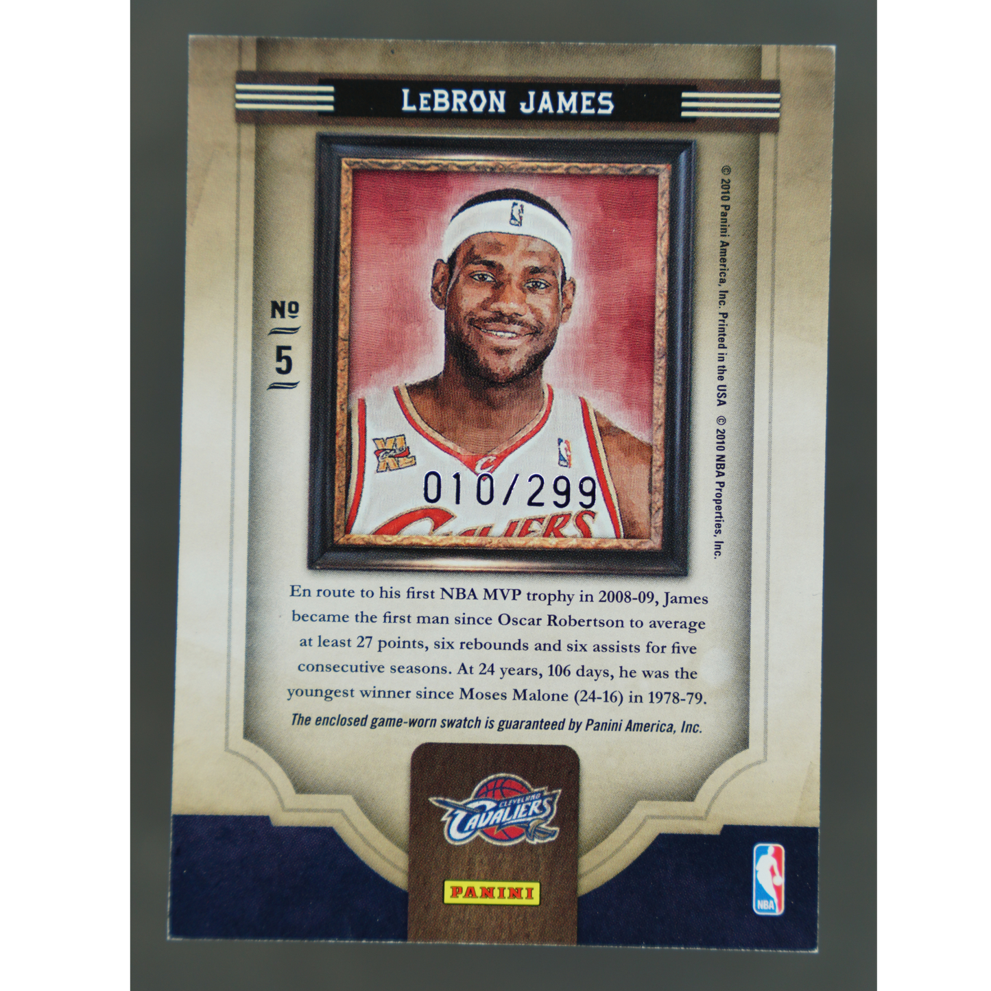 Lebron James 2010 Court Kings Jersey 10/299 #5