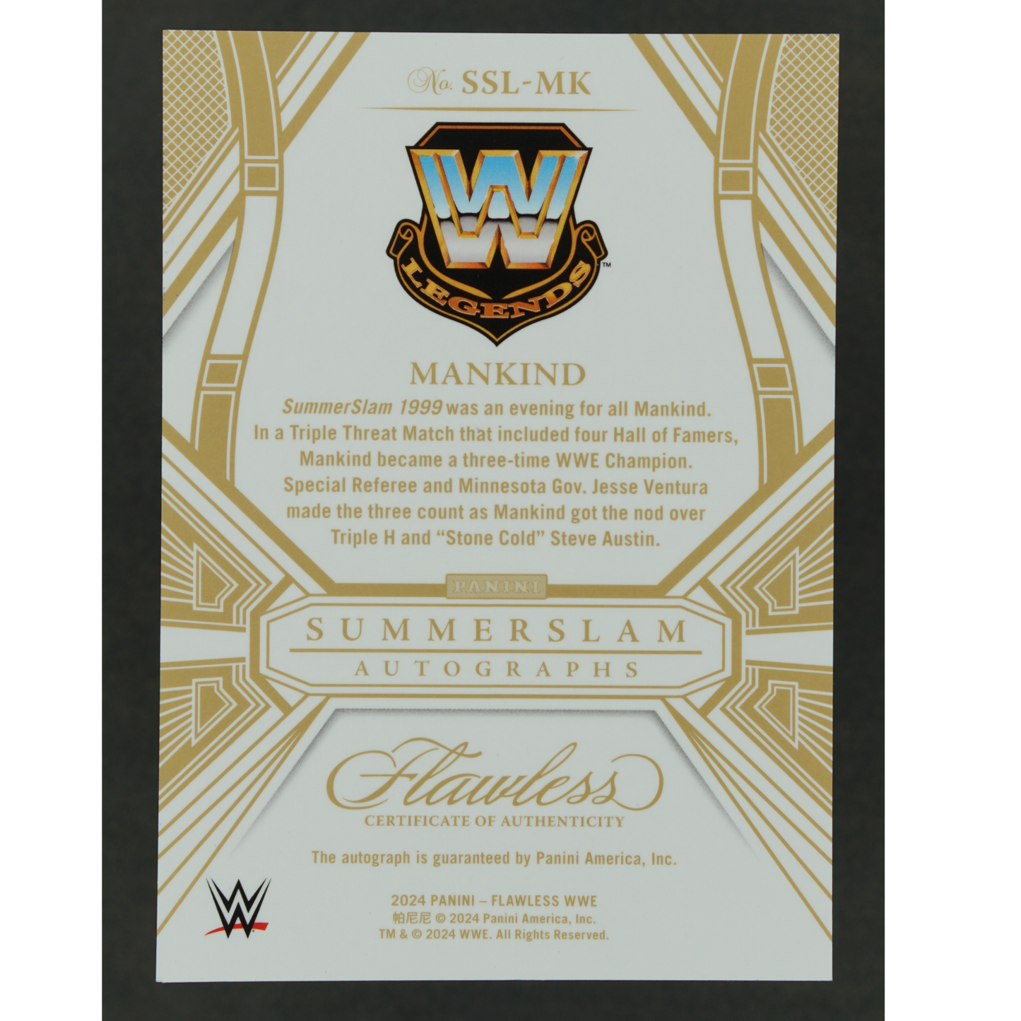 Mankind 2024 Flawless Summerslam Auto 6/20 #SSL-MK