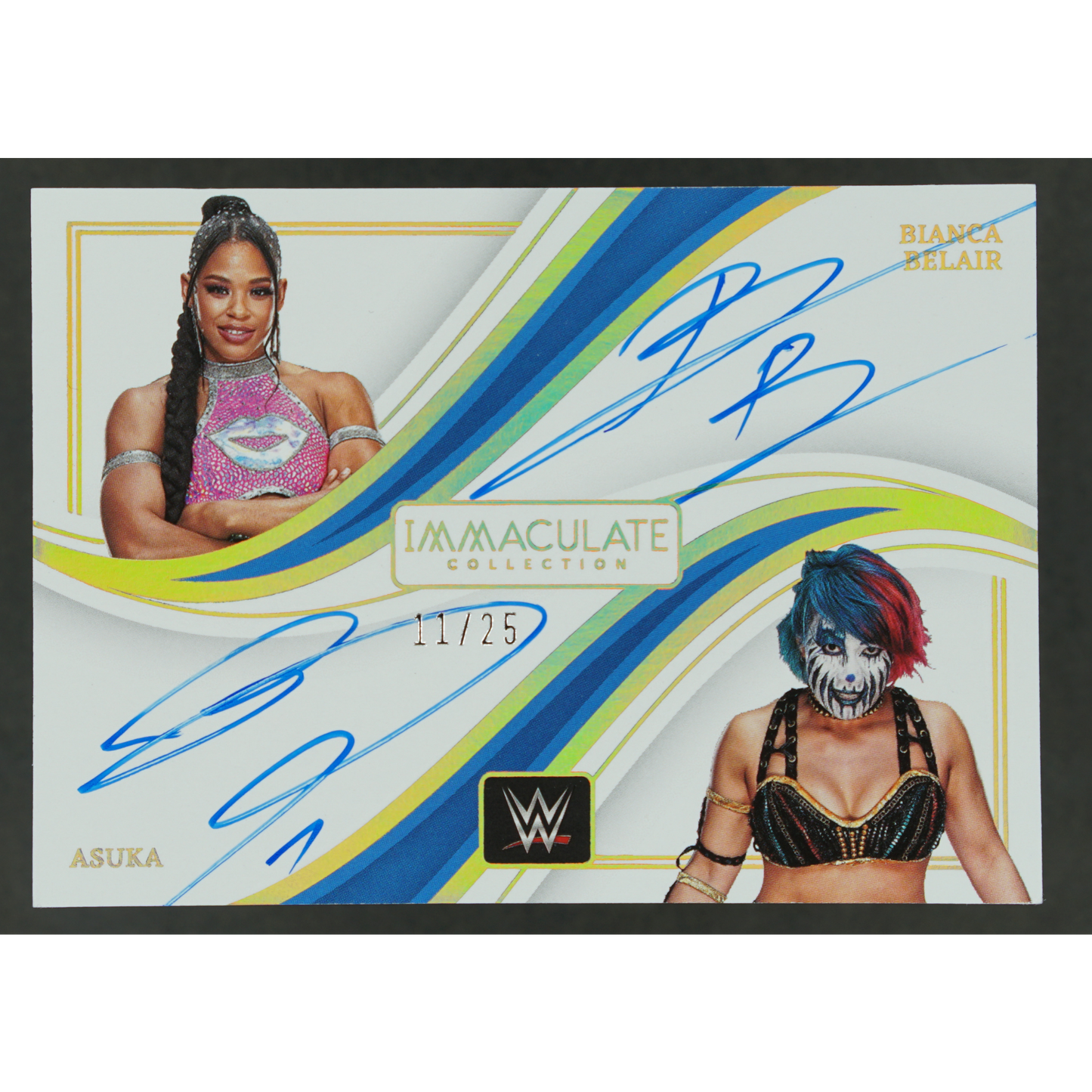 Bianca Belair und Asuka 2023 Immaculate Dual Auto 11/25 #DA-BBA