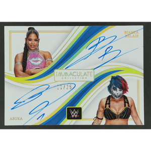 Bianca Belair und Asuka 2023 Immaculate Dual Auto 11/25 #DA-BBA