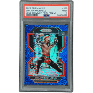 Shawn Michaels 2022 Prizm Blue Shimmer 1/10 #PSA 9