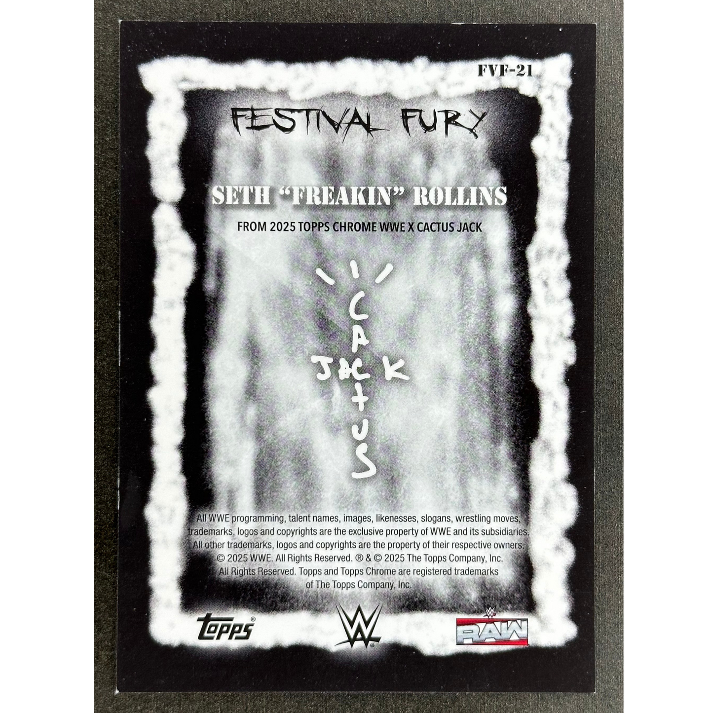 Seth Rollins 2025 Cactus Jack Gold Festival Fury 5/50 #FVF-21