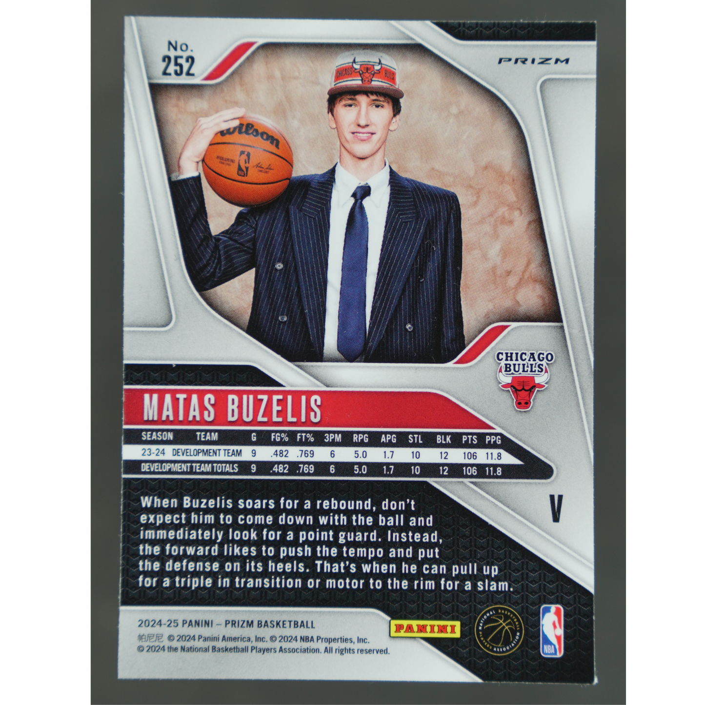 Matas Buzelis 2024 Prizm Variation Fast Break #252