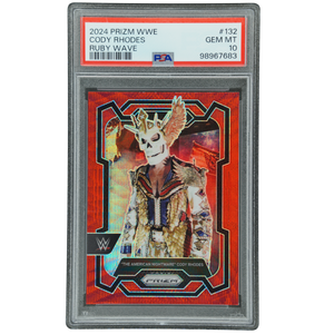 "The American Nightmare" Cody Rhodes 2024 Prizm Ruby Wave PSA 10 #132