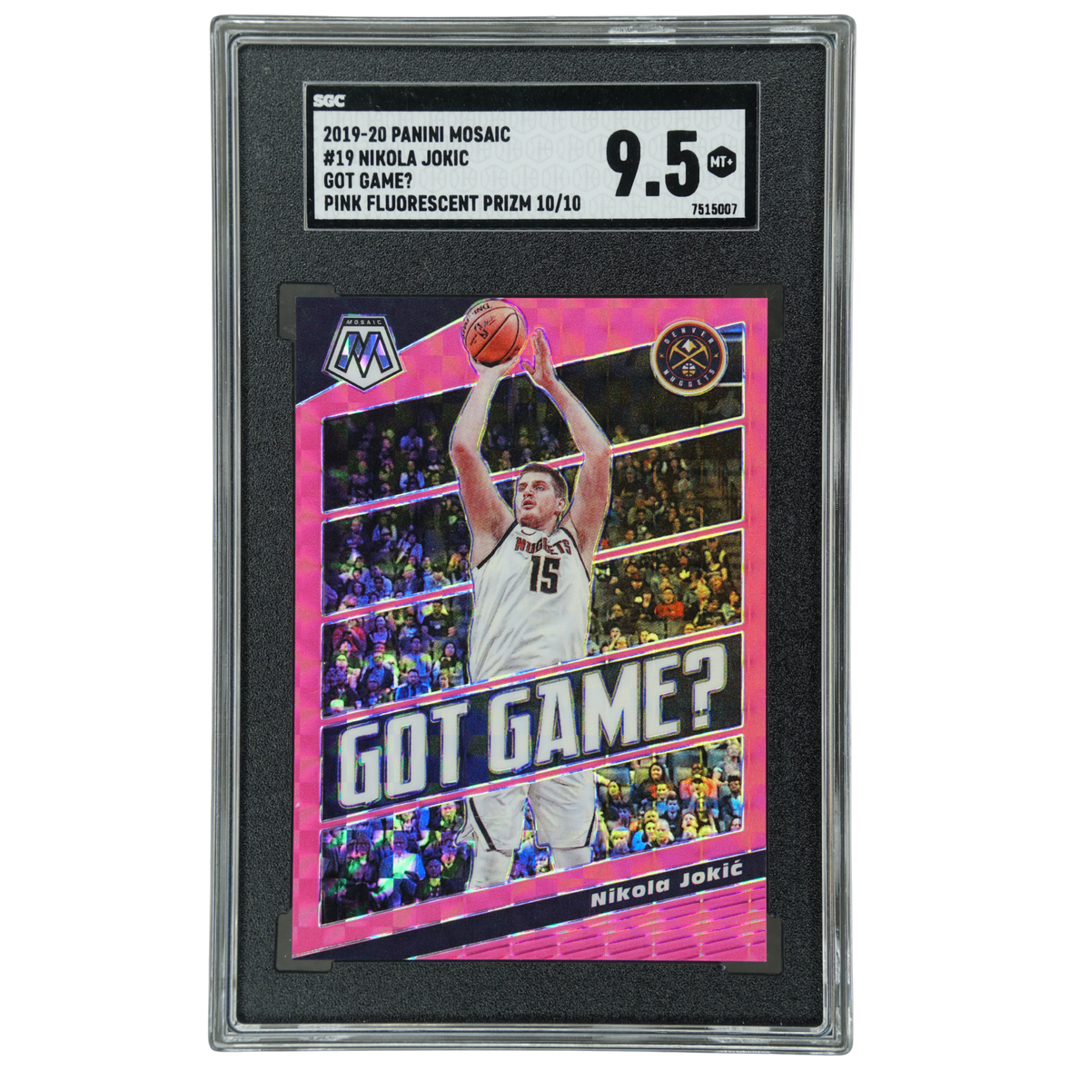 Nikola Jokic 2019 Mosaic Got Game? Pink Fluorescent 10/10 SGC 9.5 #19