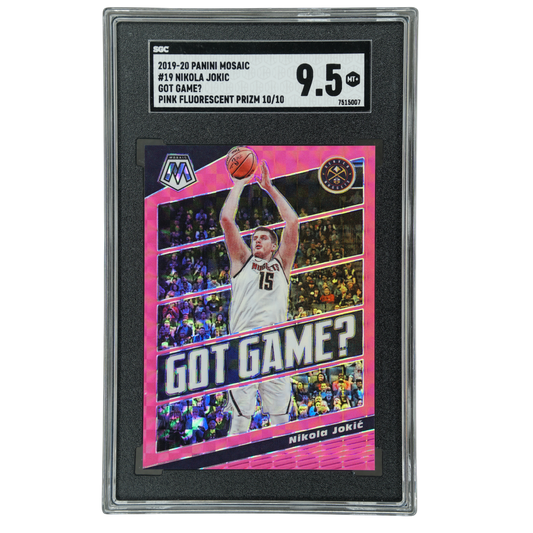Nikola Jokic 2019 Mosaic Got Game? Pink Fluorescent 10/10 SGC 9.5 #19