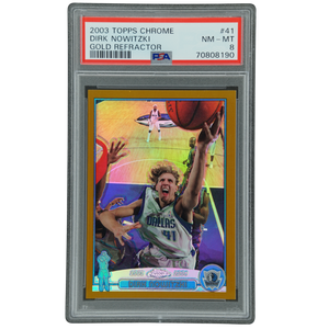 Dirk Nowitzki 2003 Chrome Gold Refractor 67/99 PSA 8 #41
