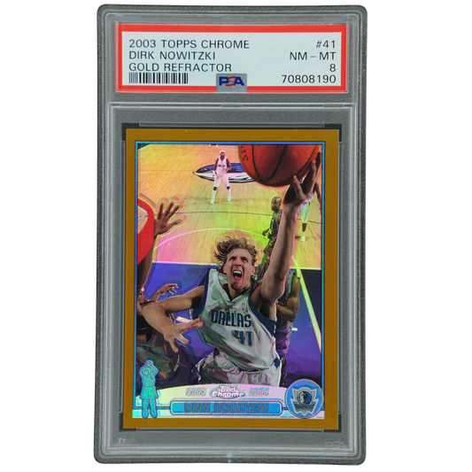 Dirk Nowitzki 2003 Chrome Gold Refractor 67/99 PSA 8 #41