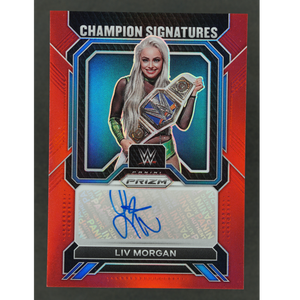 Liv Morgan 2023 Prizm Champion Signatures Red 75/99 #CS-LVM