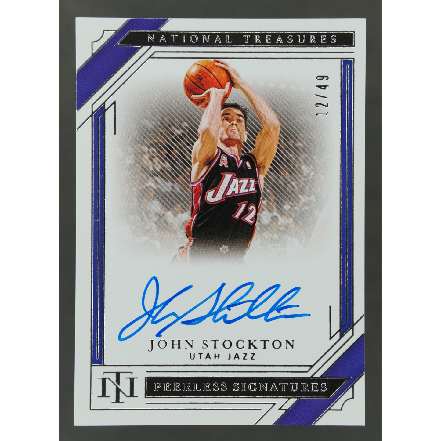 John Stockton 2020 National Treasures Peerless Signatures Auto 12/49 #PE-JST