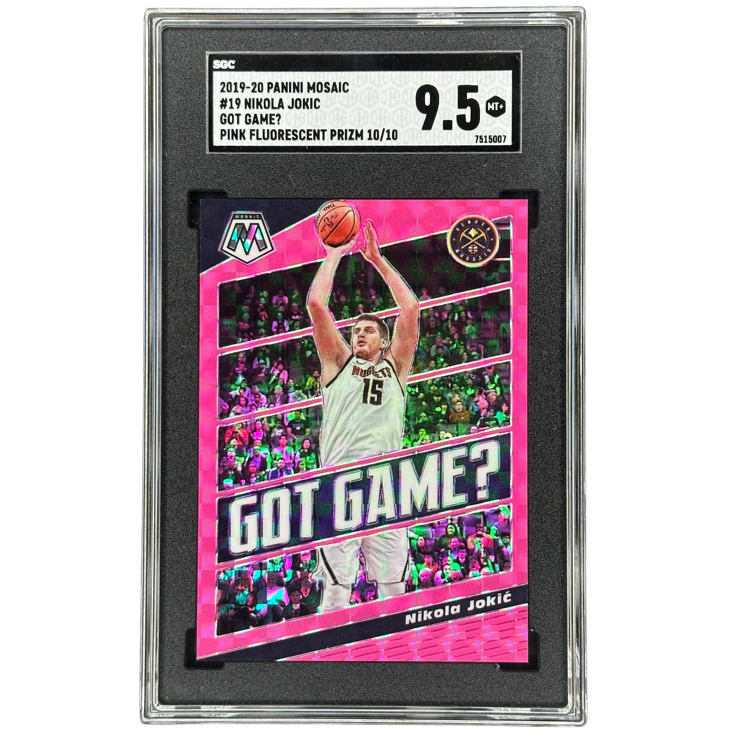Nikola Jokic 2019 Mosaic Got Game? Pink Fluorescent 10/10 SGC 9.5 #19