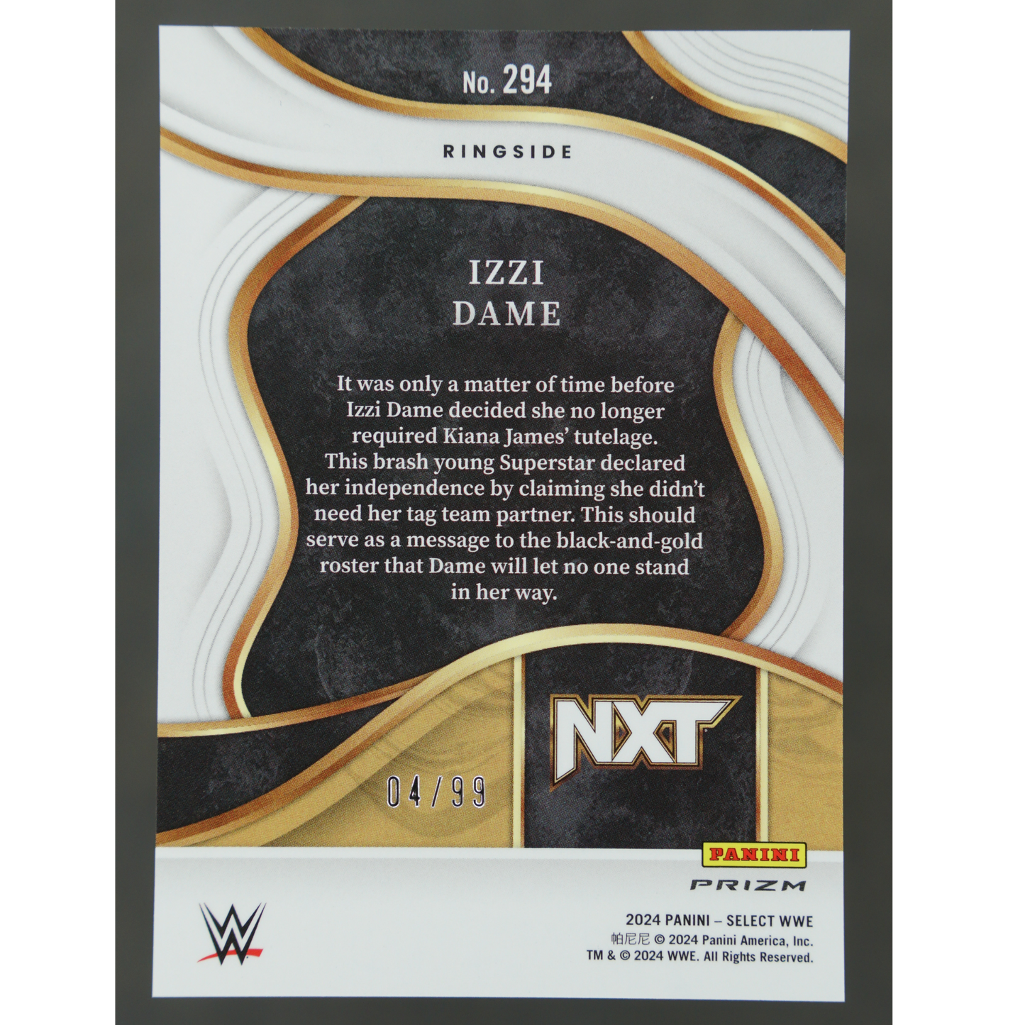 Izzi Dame 2024 Select RC Ringside 4/99 #294