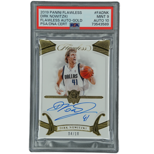 Dirk Nowitzki 2019 Flawless Auto Gold 4/10 PSA 9 #FA-DNK