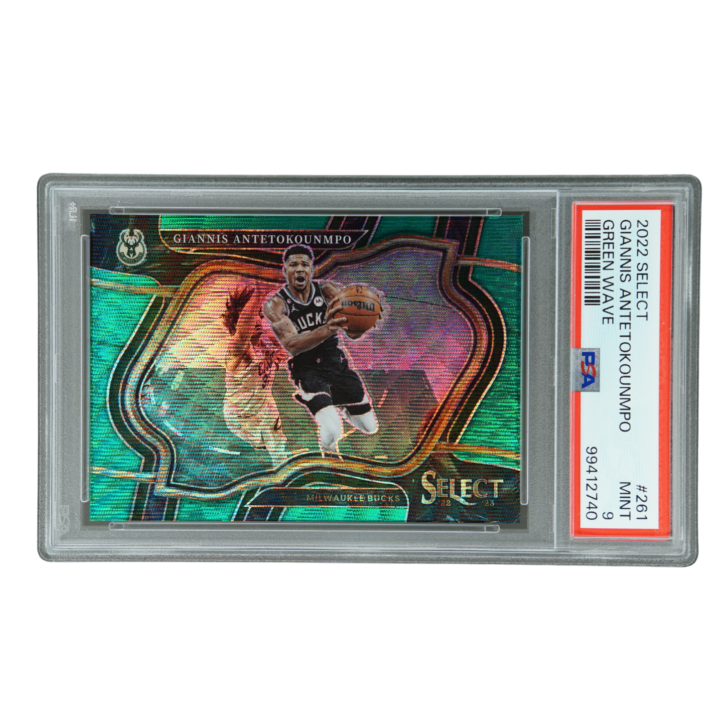 Giannis Antetokounmpo 2022 Select Green Wave 39/50 PSA 9 #261