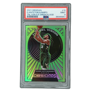 Giannis Antetokounmpo 2021 Obsidian Tunnel Vision Green Flood PSA 9 #10