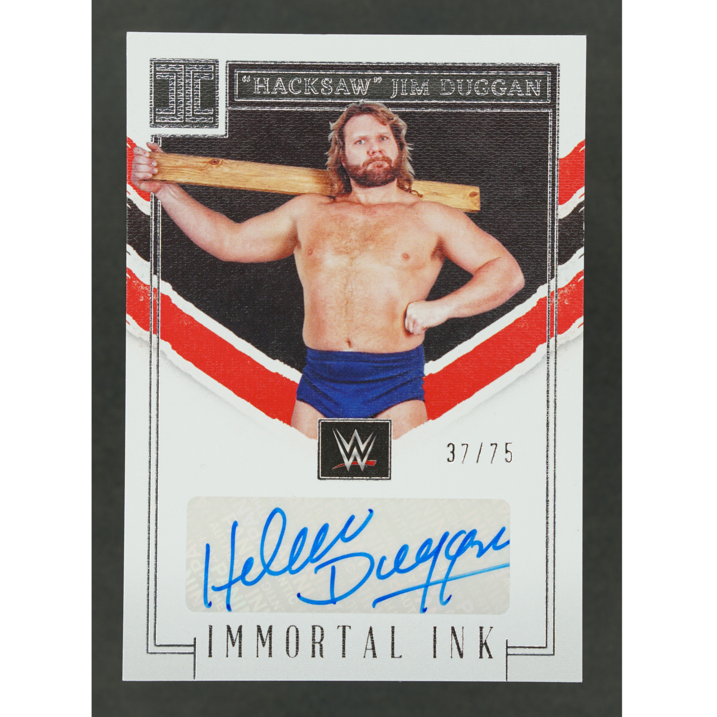 "Hacksaw" Jim Duggan 2023 Impeccable Immortal Ink 37/75 #IM-HJD