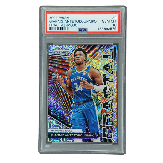Giannis Antetokounmpo 2023 Prizm Fractal Mojo 20/25 PSA 10 #4