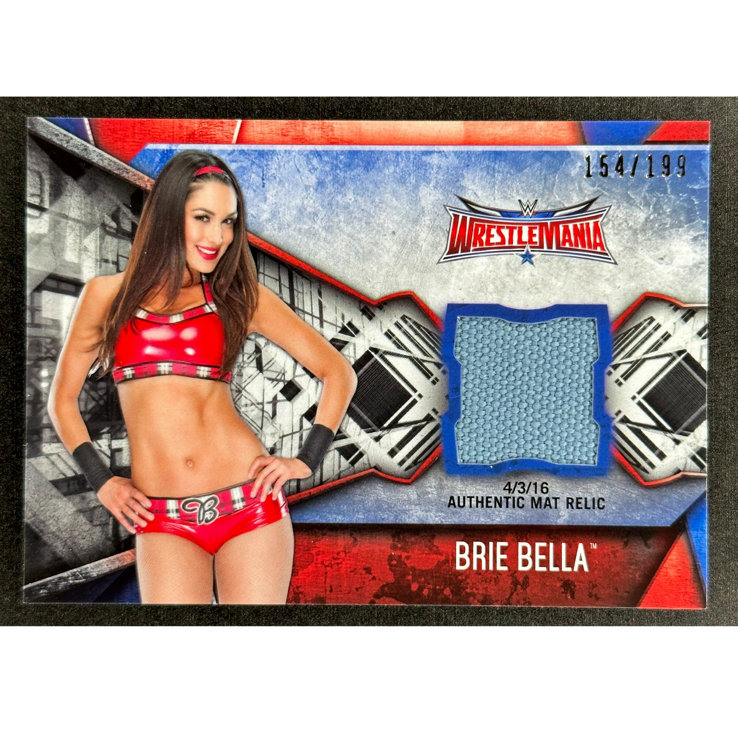 Brie Bella 2017 Topps Wrestlemania 32 Event Used Mat Relic 154/199