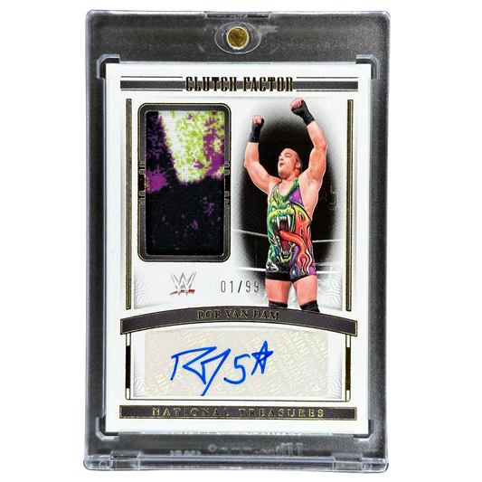 Rob Van Dam 2024 National Treasures Clutch Factor Memorabilia Auto 1/99 #CF-RVD