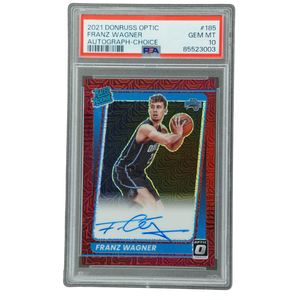 Franz Wagner 2021 Optic RC Autograph Choice PSA 10 #185