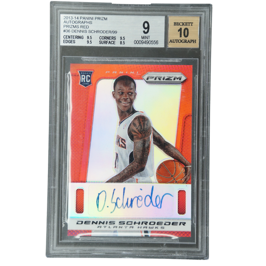 Dennis Schröder 2013 Prizm RC Rookie Card Auto 46/99 BGS 9 #36