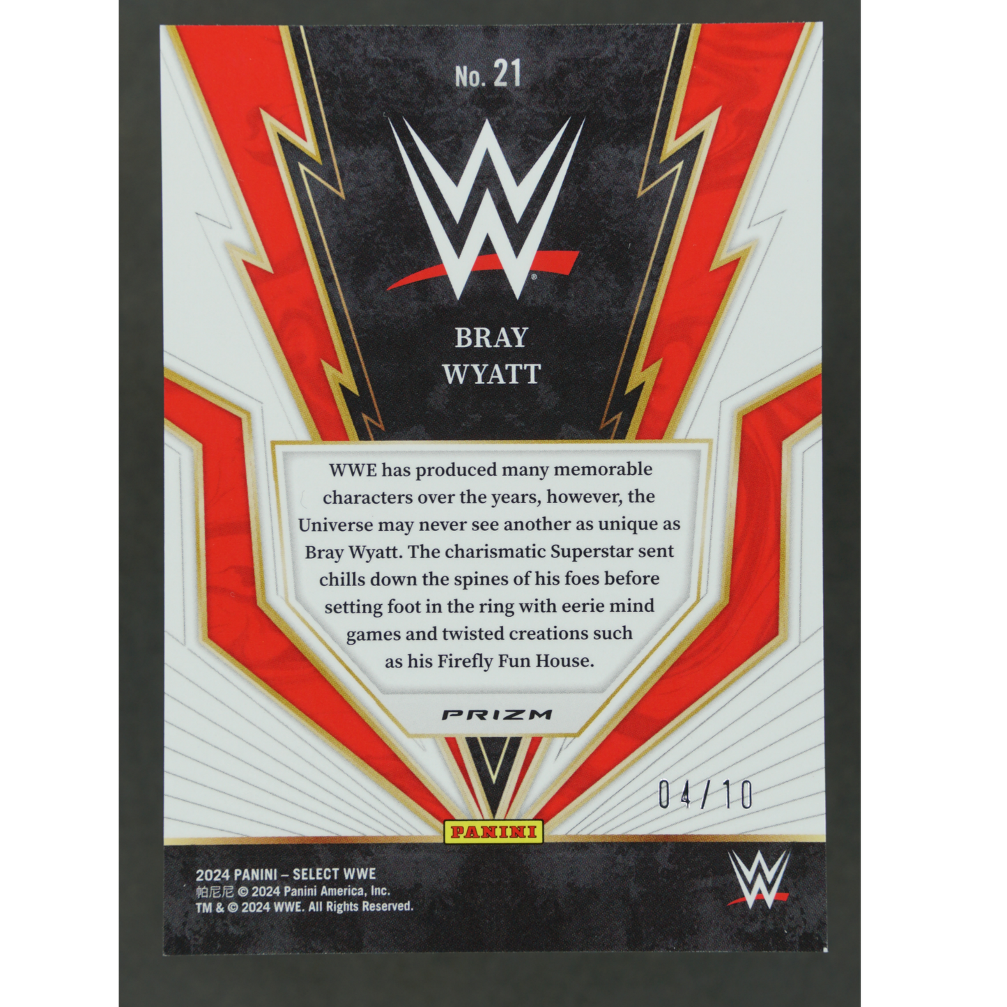Bray Wyatt 2024 Select Turbo Charged Gold 4/10 #21