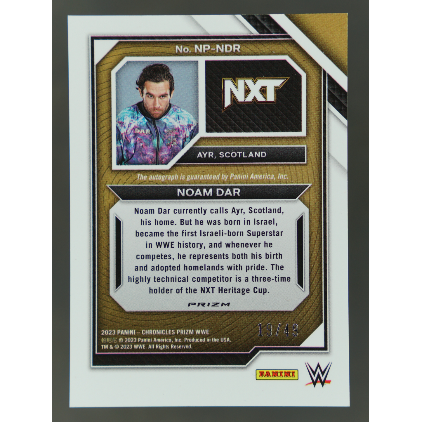 Noam Dar 2023 Chronicles Prizm National Pride Auto Blue 19/49 #NP-NDR