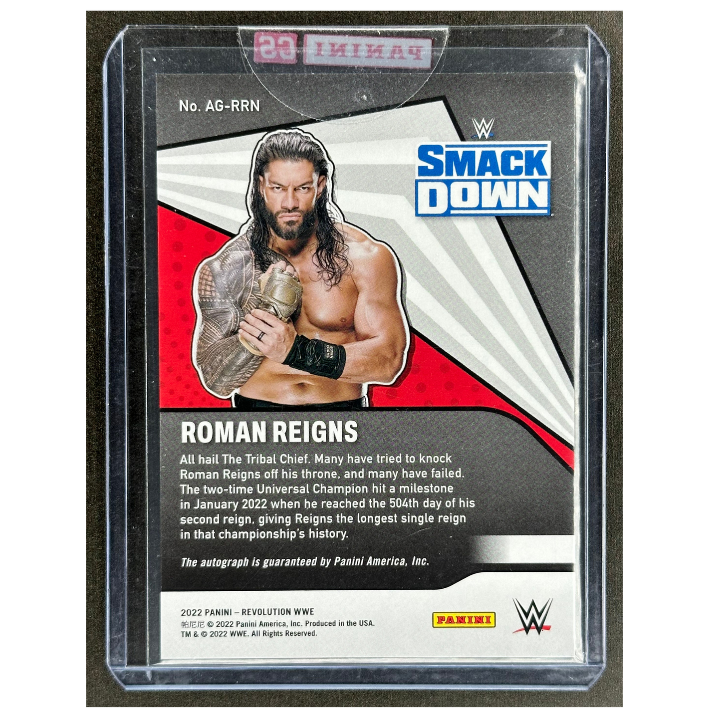 Roman Reigns 2022 Revolution Auto Panini Sealed #AG-RRN