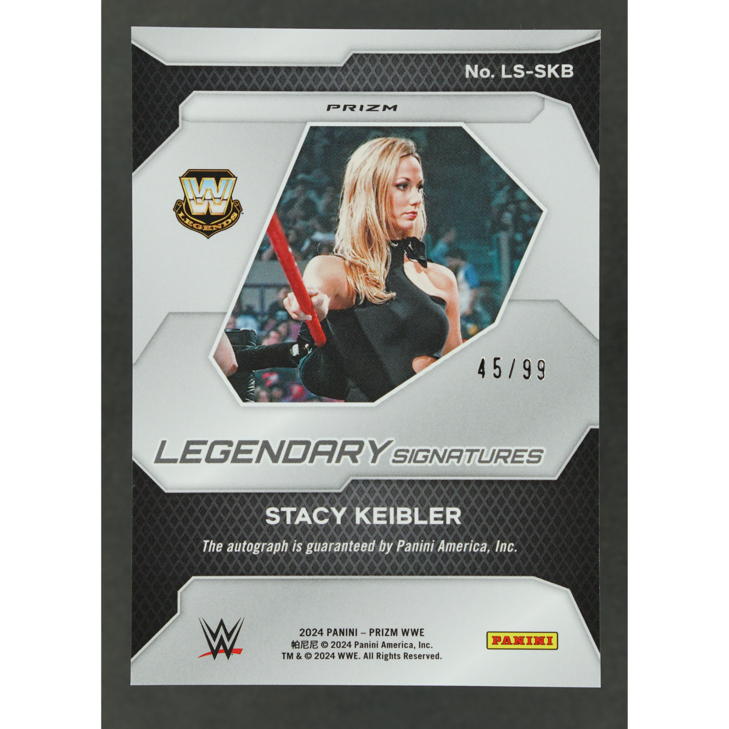 Stacy Keibler 2024 Prizm Legendary Signatures Red Auto 45/99 #LS-SKB
