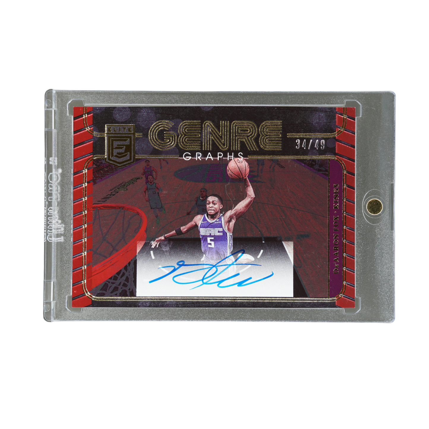 De´Aaron Fox 2022 Elite Genregraphs Red Auto 34/49 #GG-FOX