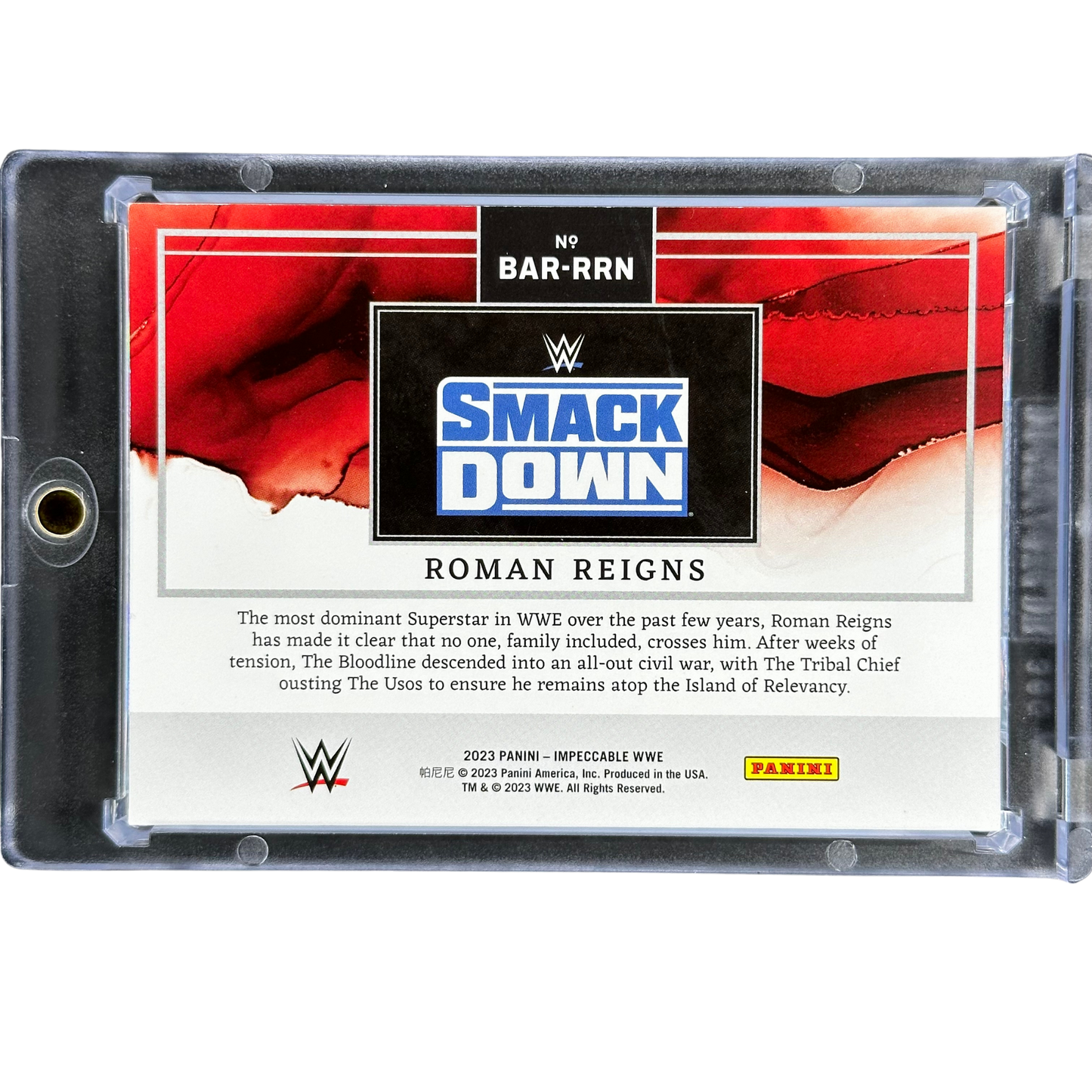 Roman Reigns 2023 Impeccable Silver Bar 29/35 #BAR-RRN