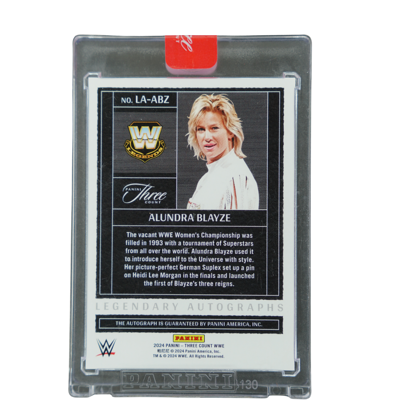 Alundra Blayze 2024 Three Count Legendary Autographs 8/15 #LA-ABZ