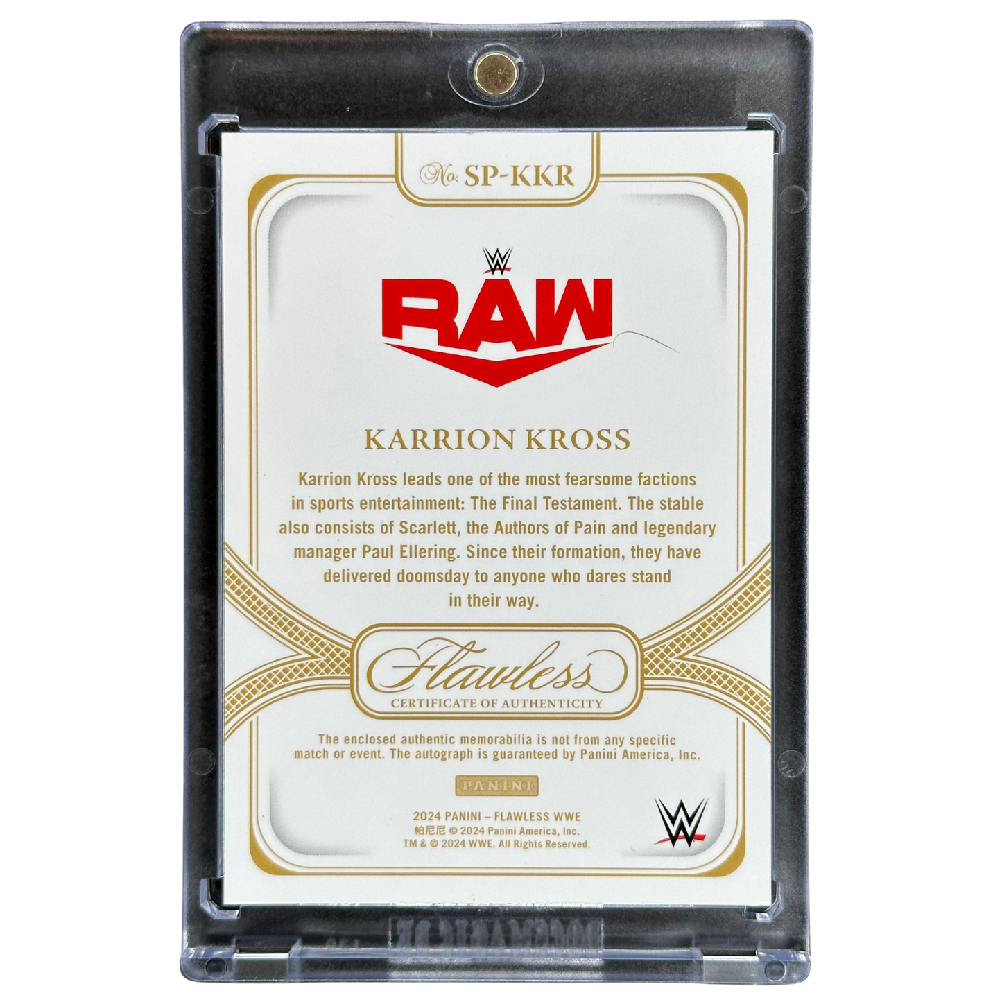 Karrion Kross 2024 Flawless Memorabilia Auto 15/25 #SP-KKR