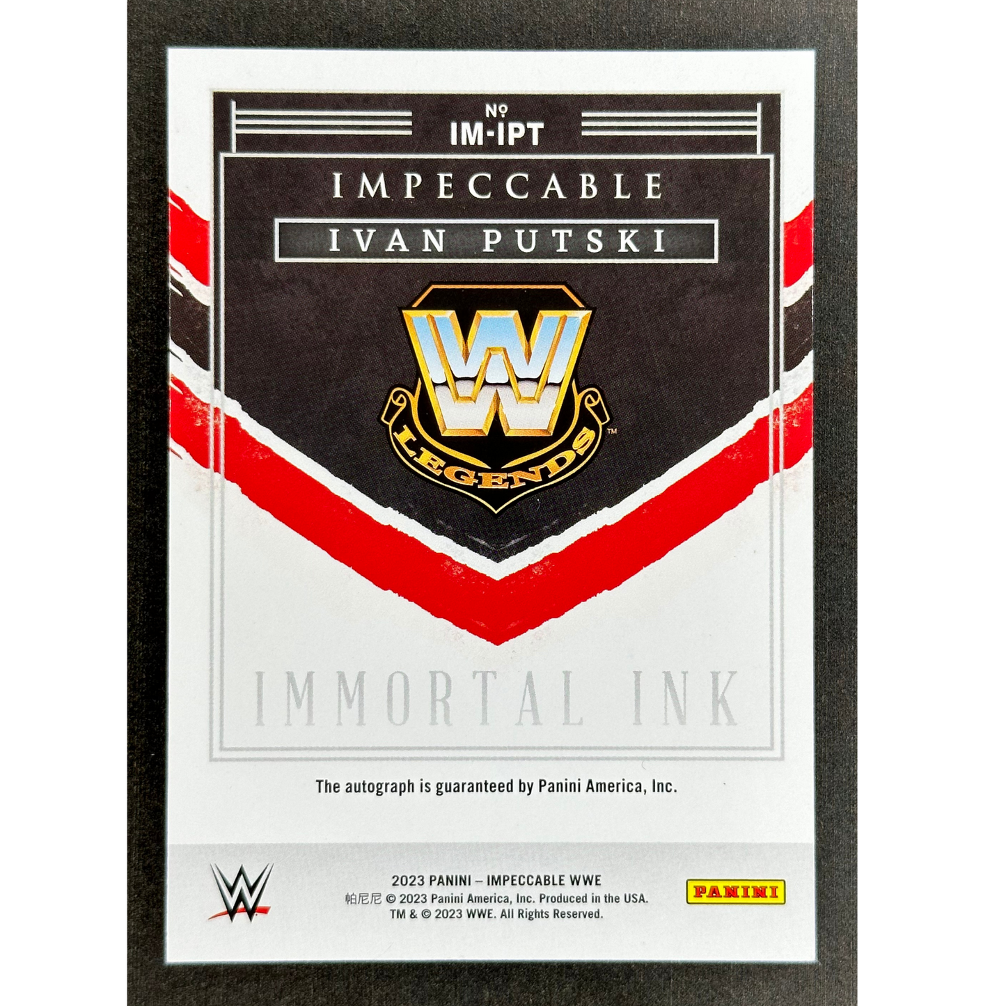 Ivan Putski 2023 Impeccable Immortal Ink 13/99 Auto #IM-IPT