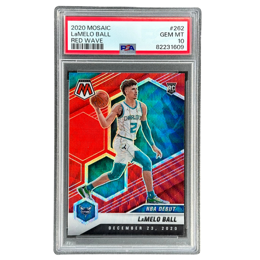 Lamelo Ball 2020 Mosaic Red Wave RC Rookie Card PSA 10 #262