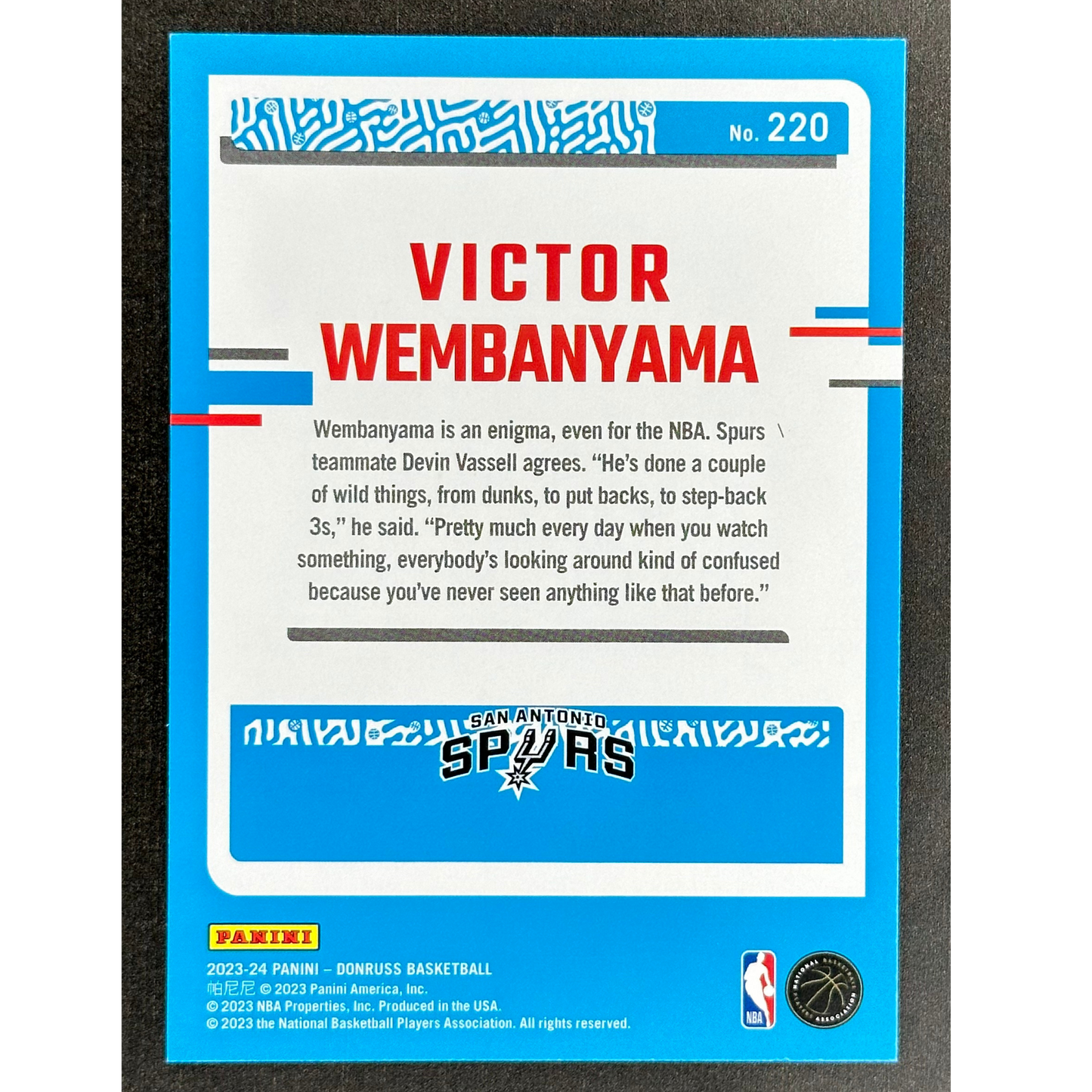 Victor Wembanyama 2023 Donruss International Red #220