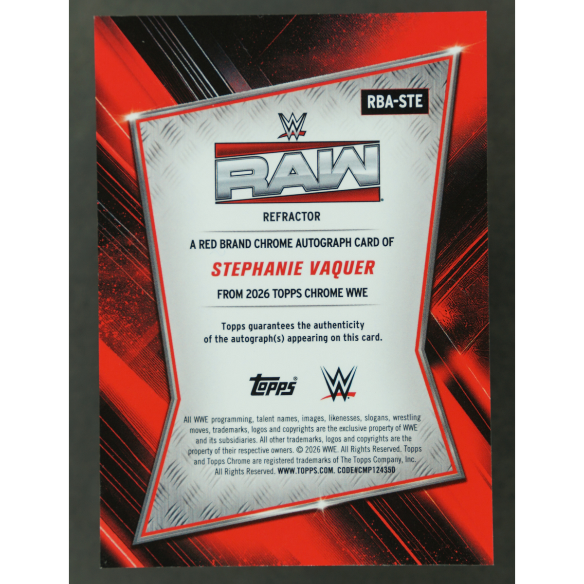 Stephanie Vaquer 2026 Chrome Refractor Red Brand Auto #RBA-STE
