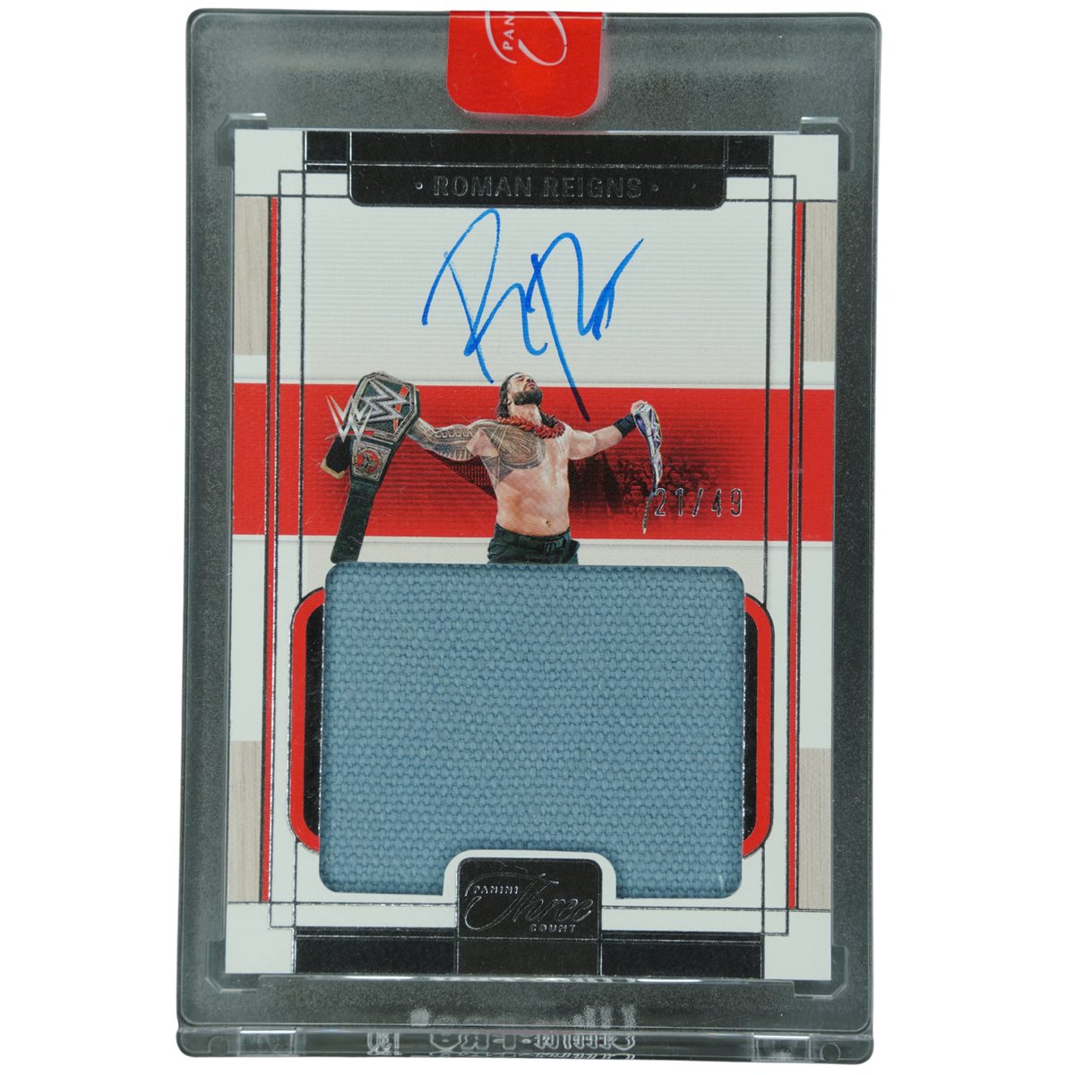 Roman Reigns 2024 Three Count Memorabilia Auto 21/49 #MM-RRN