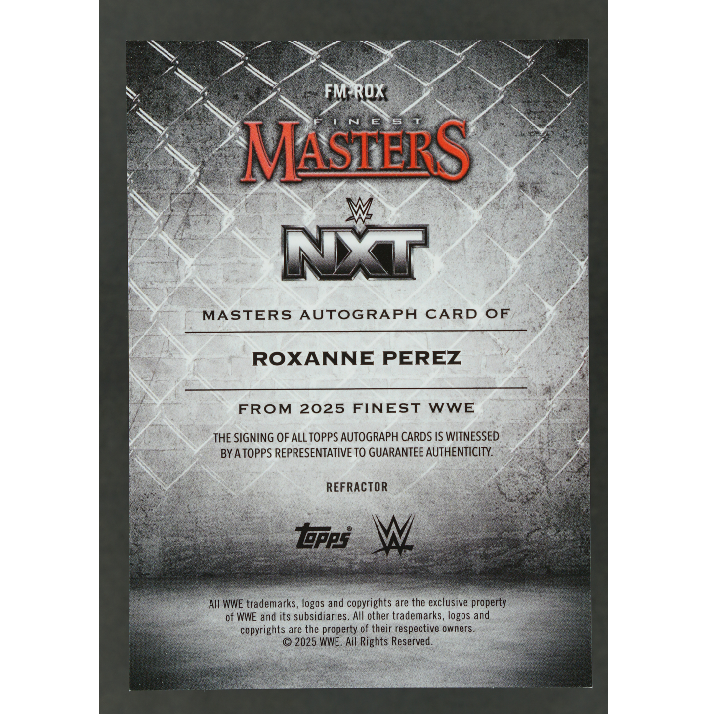 Roxanne Perez 2025 Finest Masters Auto Refractor #FM-ROX