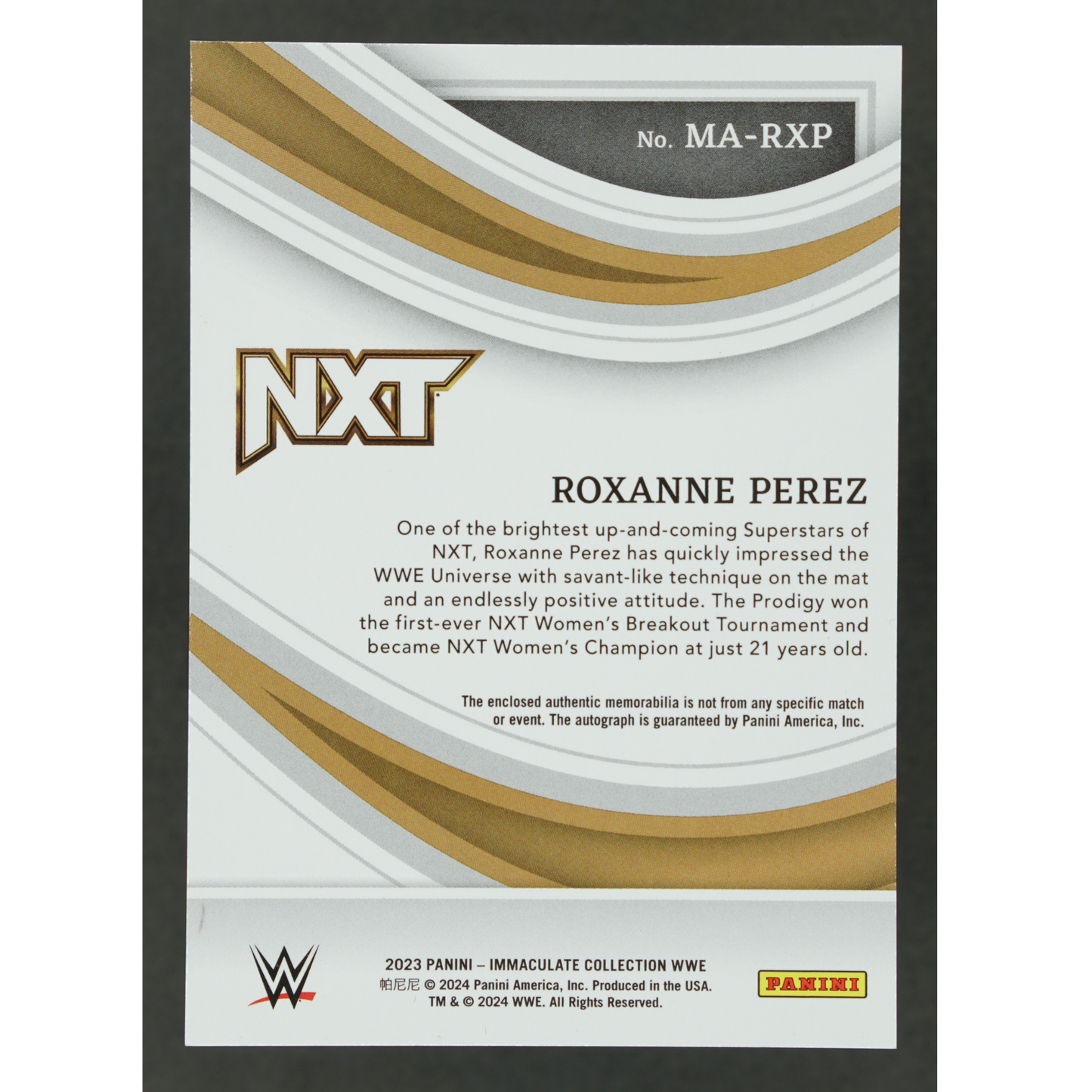 Roxanne Perez 2023 Immaculate Memorabilia Auto 12/99 #MA-RXP