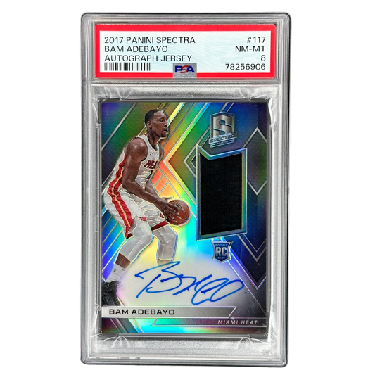 Bam Adebayo 2017 Spectra  Rookie Jersey Auto 192/299 PSA 8 #177