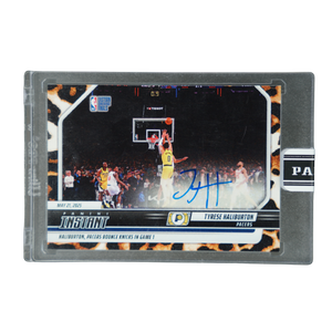 Tyrese Haliburton 2024-25 Panini Instant "Haliburton, Pacers bounce Knicks in Game 1" Auto 7/10 ##598