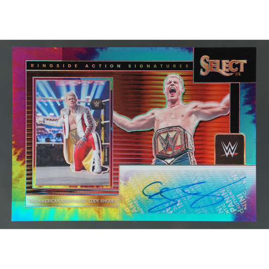 Cody Rhodes 2024 Select Ringside Action Signatures Tie-Dye Auto 9/25 #RA-CRD
