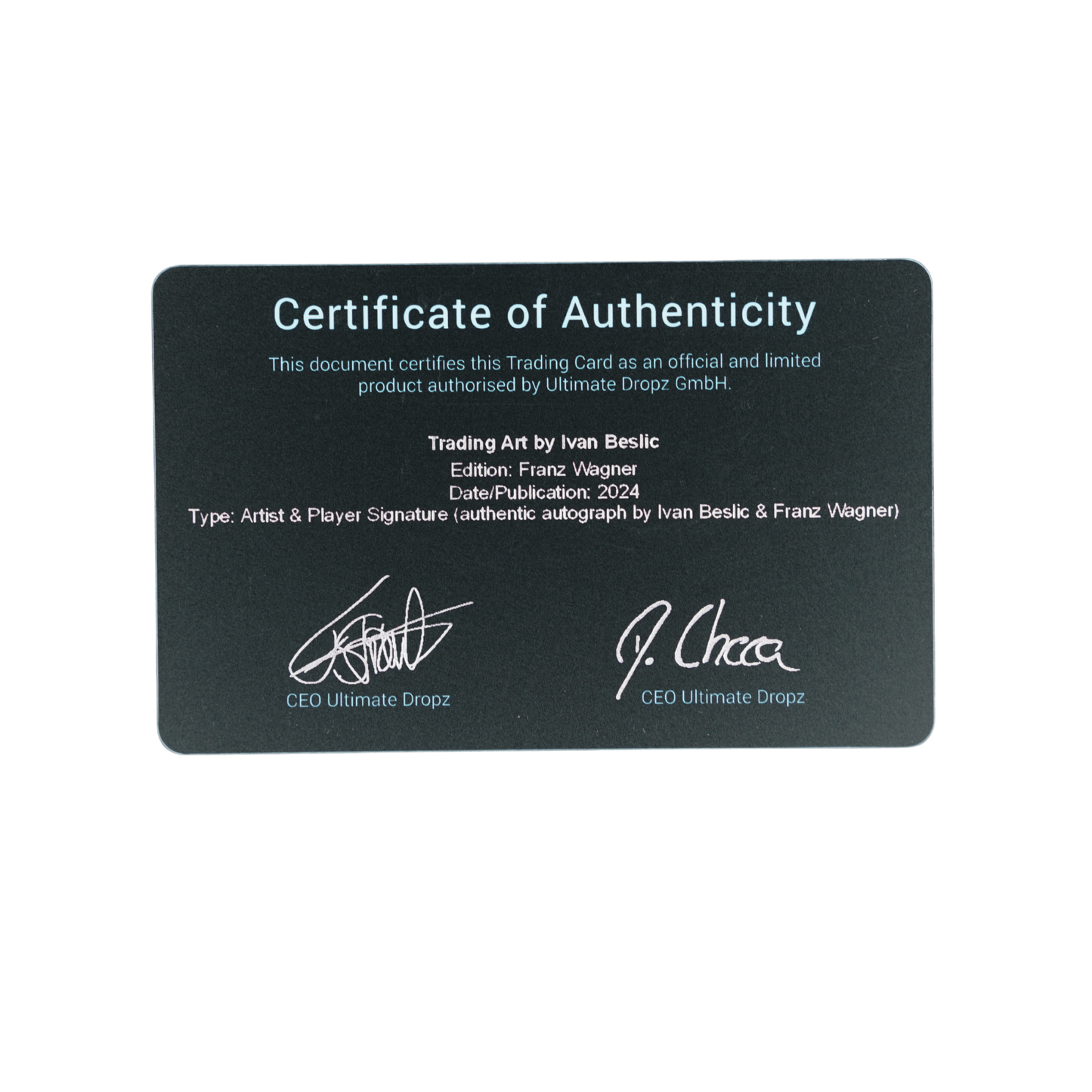 Franz Wagner 2024 Ultimate Dropz Auto 5/23 by Artist Ivan Beslic - With Box and Certificate