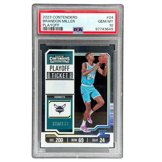 Brandon Miller 2023 Contenders Playoff RC Rookie Card 123/249 PSA 10 #24