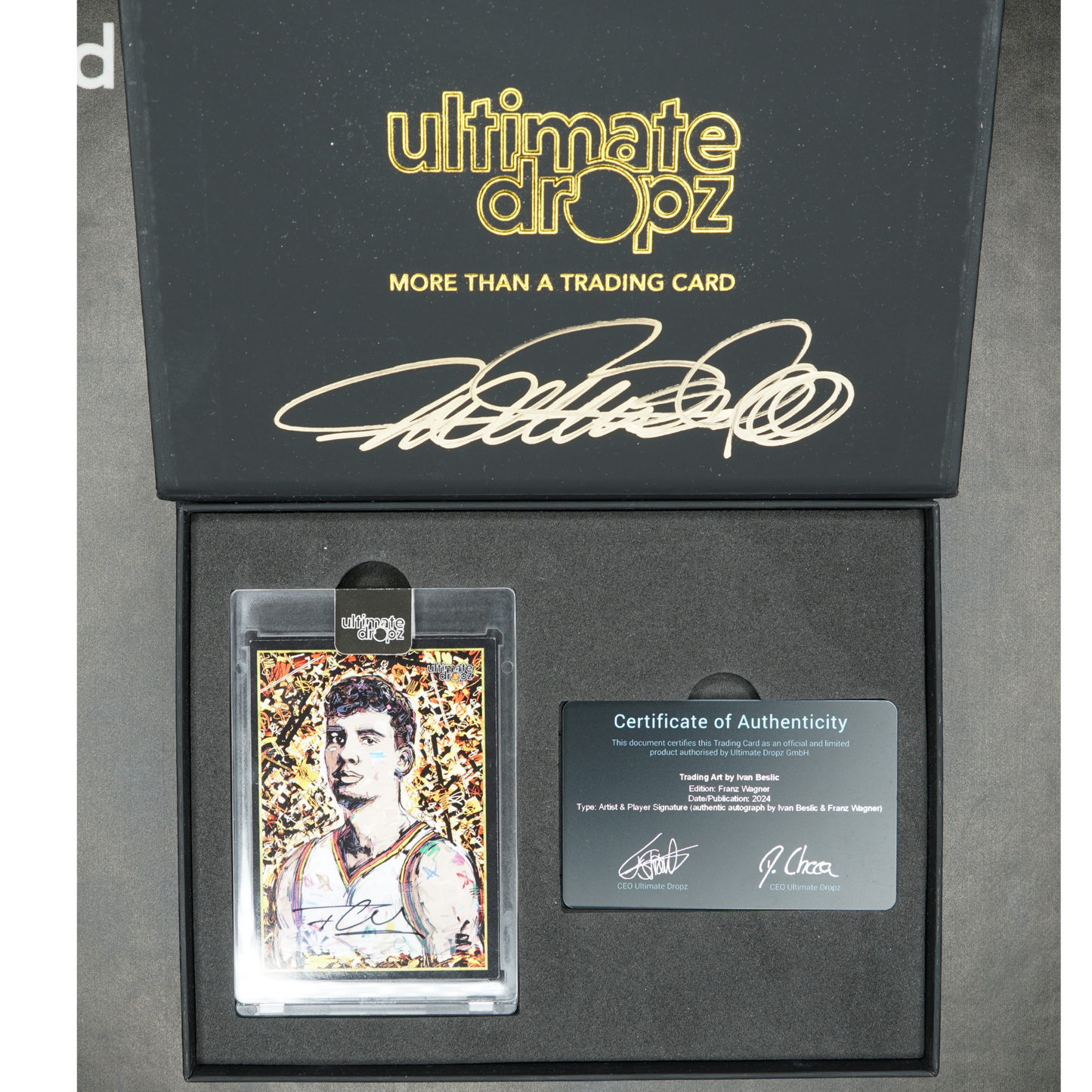 Franz Wagner 2024 Ultimate Dropz Auto 5/23 by Artist Ivan Beslic - With Box and Certificate