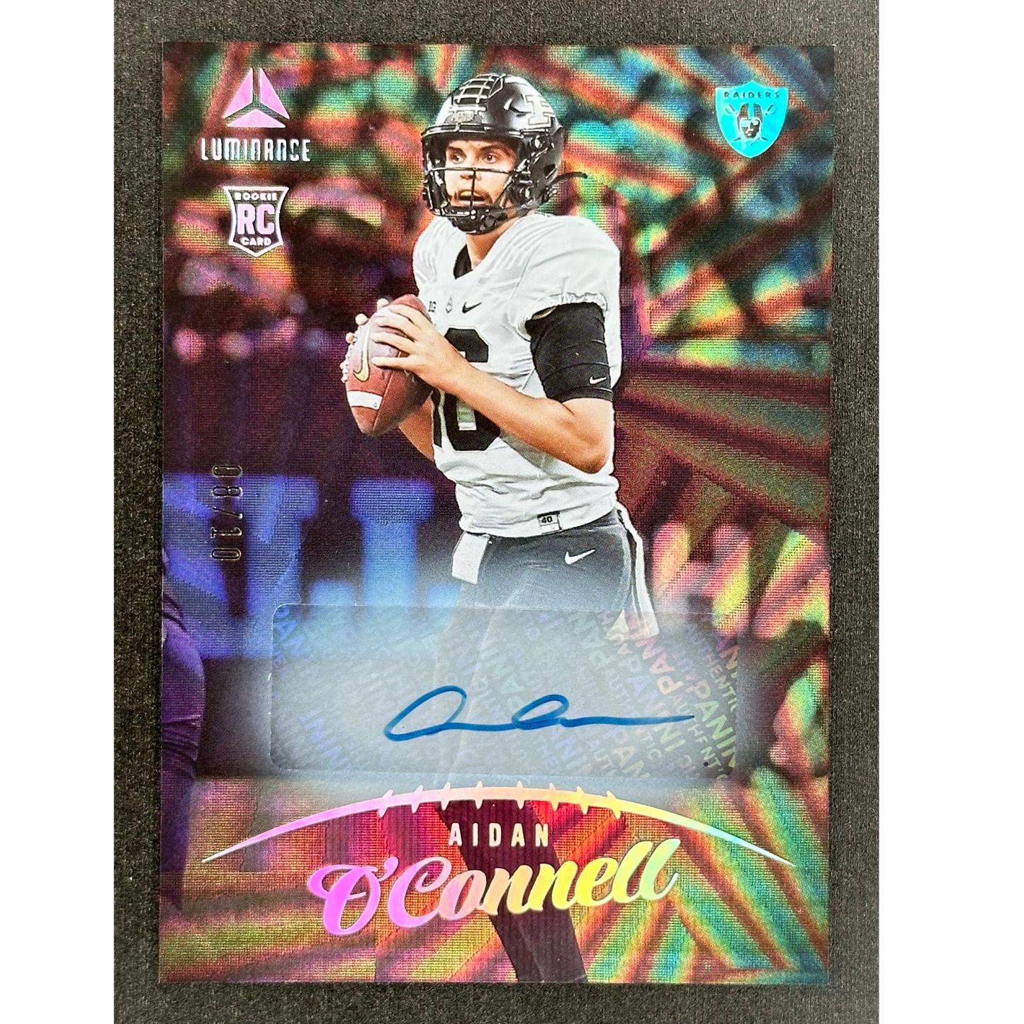 Aidan O‘Connell 2023 Luminance RC Rookie Card Auto 8/10 #139